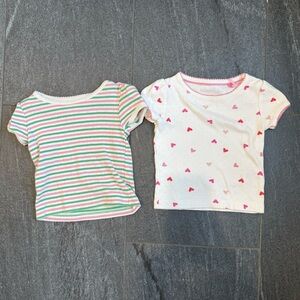Mini Boden Two Short-sleeved Pointelle Tops, 18-24M